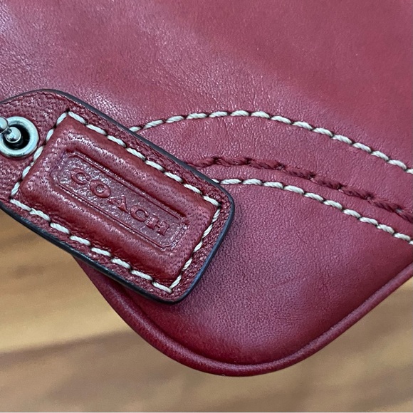 Coach Red Wine Leather Wristlet Small - Picture 7 of 10